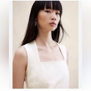 NWT Banana Republic Elegant Cream Everywhere Ponte Square- Neckline Top Sz XL